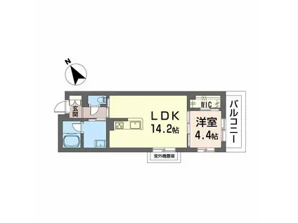 SHMプリミエール鳥飼八幡宮(1LDK/3階)の間取り写真