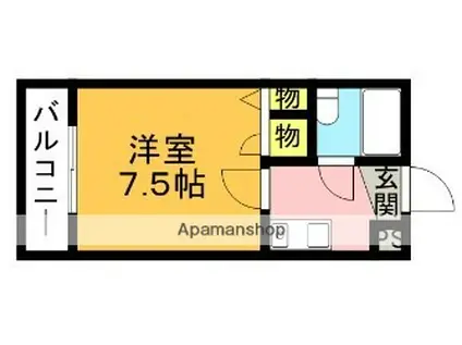 メゾン山美Ⅰ(1K/3階)の間取り写真