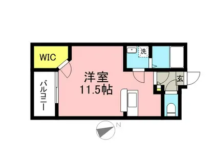 レオネクストパストラーレ横田(1K/2階)の間取り写真