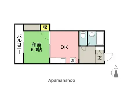 英成レジデンス(1DK/3階)の間取り写真