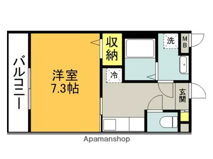 ユーミークランツ殿町(1K/1階)の間取り写真