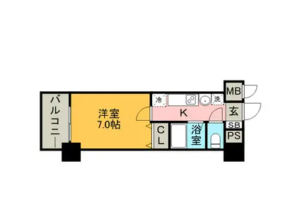 エステムコート博多駅前アヴェール(1K/10階)の間取り写真