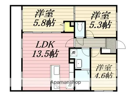 プレシャス多々良(3LDK/1階)の間取り写真