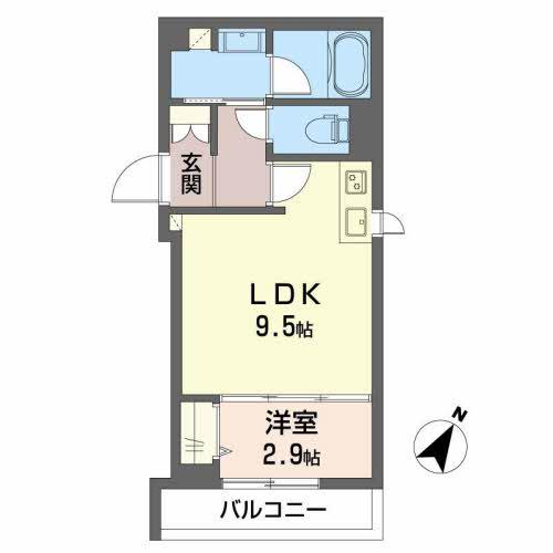 シャーメゾン日赤通(1LDK/4階)の間取り写真