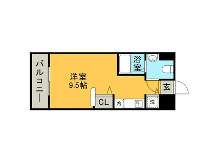 エンクレスト舞鶴(ワンルーム/3階)の間取り写真