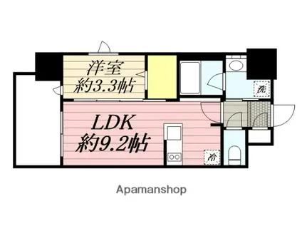 ブランシエスタ千早RJR(1LDK/7階)の間取り写真