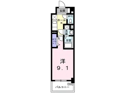 多の津5丁目アパート(1K/10階)の間取り写真