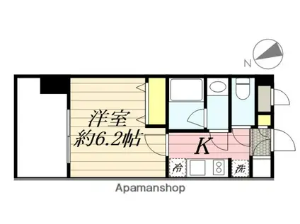 ブランシエスタ千早RJR(1K/7階)の間取り写真