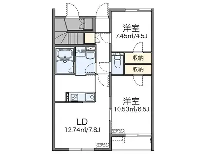 レオネクストエスポワール(2LDK/1階)の間取り写真