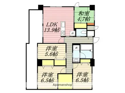 BPRレジデンス高宮(4LDK/8階)の間取り写真