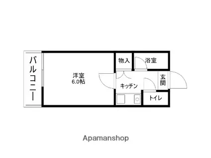 セシル15(1K/1階)の間取り写真