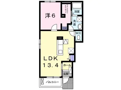MAISON SATSUKI(1LDK/1階)の間取り写真