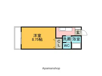 ラフィーネプロムナードⅤ A棟(1K/1階)の間取り写真