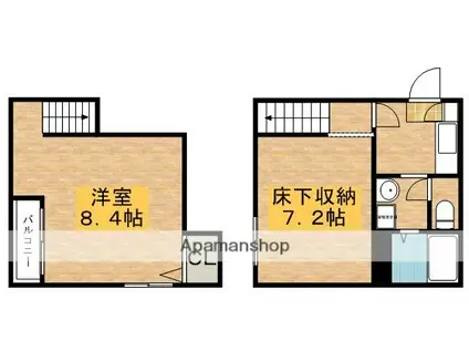 ペガーダ周船寺(1K/1階)の間取り写真