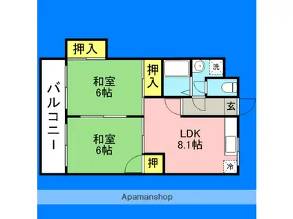 フォーレスト(2LDK/3階)の間取り写真