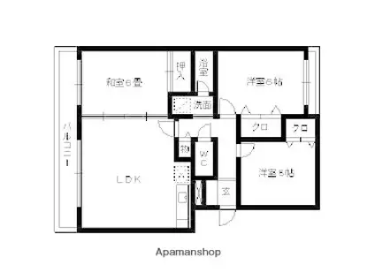前原シティビル(3LDK/3階)の間取り写真