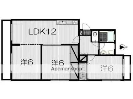 パークハイム伊都(3LDK/2階)の間取り写真