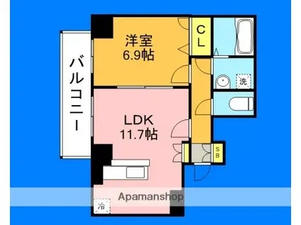 グレンパ-クⅡ番館(1LDK/7階)の間取り写真