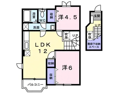 セトルフェア(2LDK/2階)の間取り写真