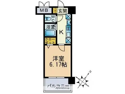 ビエラコート伊都(1K/5階)の間取り写真