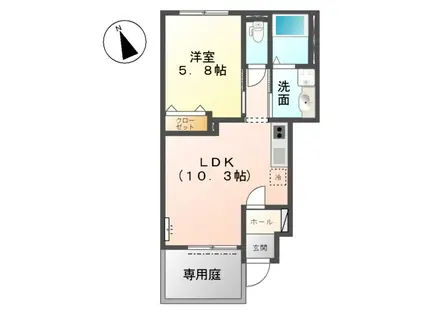 エトワール(1LDK/1階)の間取り写真