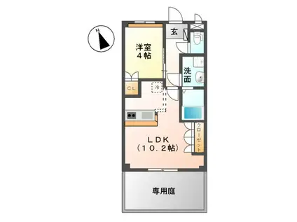 グリフィンドールⅡ番館(1LDK/1階)の間取り写真