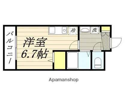 KATSURAGI VILLE B棟(ワンルーム/3階)の間取り写真