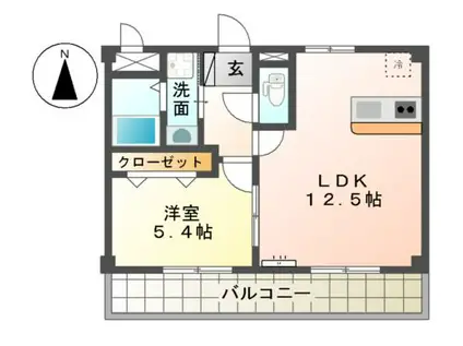 サクシード3(1LDK/2階)の間取り写真