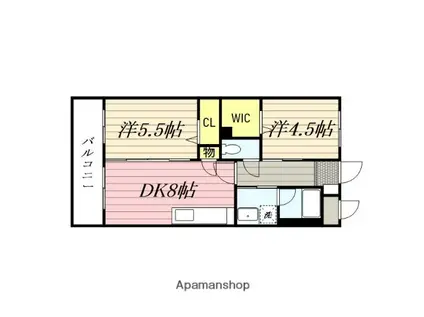 サンライズ周船寺Ⅱ(2DK/5階)の間取り写真