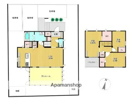 筑肥線 周船寺駅 徒歩16分 2階建 築15年(3LDK)の間取り写真