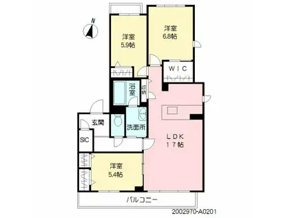 サンルミナスⅢ(3LDK/2階)の間取り写真