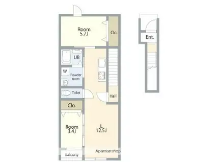 ヴィ・オーレ神在西(2LDK/2階)の間取り写真