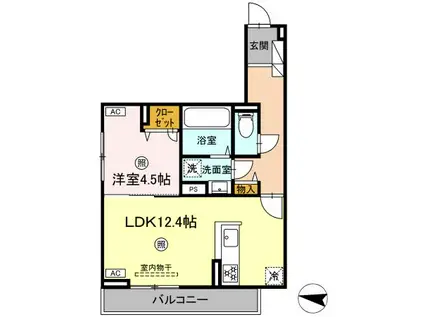 D-ROOM石丸II(1LDK/3階)の間取り写真