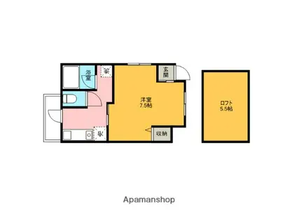 パサージュ高田(1K/1階)の間取り写真