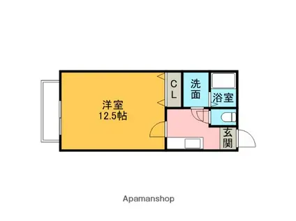 リースランド富士見Ⅴ(1K/1階)の間取り写真