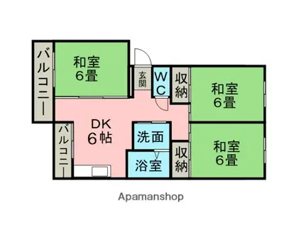 フォーサイト紫R・VIEW TERRACE(3DK/3階)の間取り写真