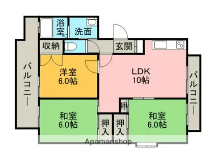 スカイマンション日吉(3LDK/4階)の間取り写真