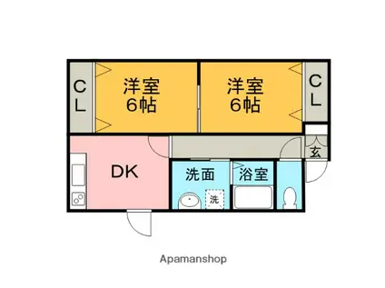 久大本線 筑後吉井駅 徒歩93分 1階建 築20年(2DK)の間取り写真