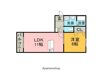 アーバンヒルズ五番館(1LDK/1階)の間取り写真