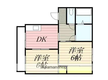 ディアス宮ノ陣(2DK/2階)の間取り写真