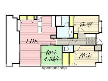 エバーライフ杷木(3LDK/5階)の間取り写真