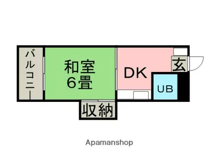 街道ビル(1DK/2階)の間取り写真