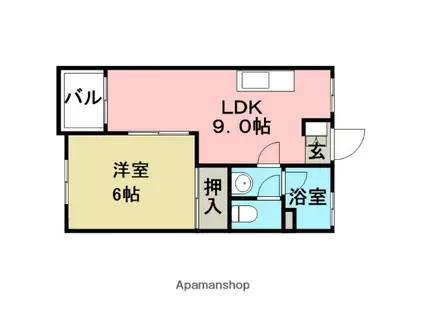 コーポワンセルフ(1LDK/2階)の間取り写真