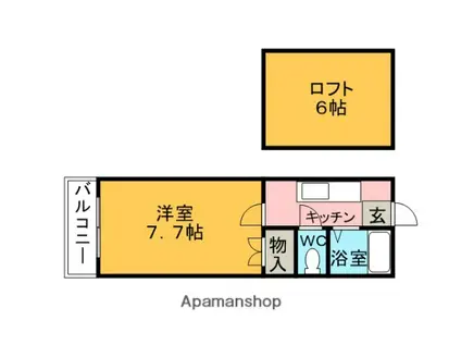 プチメゾン(1K/1階)の間取り写真