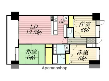 エバーライフ鳥栖2(3LDK/6階)の間取り写真