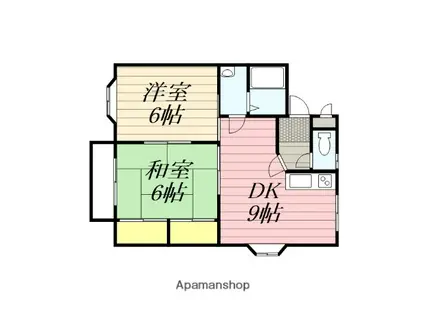 コーポ二ノ原 A(2DK/2階)の間取り写真