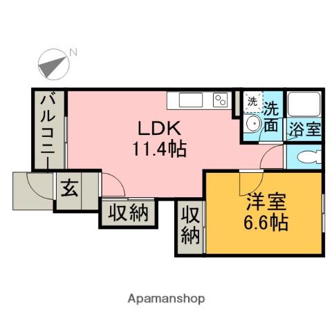 レジデンス響(1LDK/1階)の間取り写真