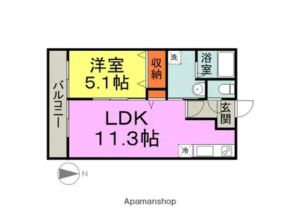 アウラス元町(1LDK/7階)の間取り写真