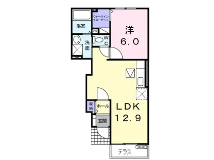 ひまわりハウス武井壱番館(1LDK/1階)の間取り写真
