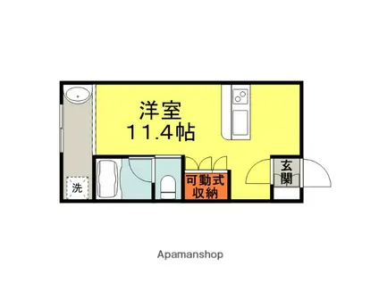 イルディア(ワンルーム/2階)の間取り写真